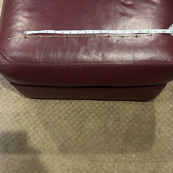 Elegant Black Onyx Multi Station Clover & 14k Gold Plated 16.5-18 Inch Necklace - Picture 4 of 5